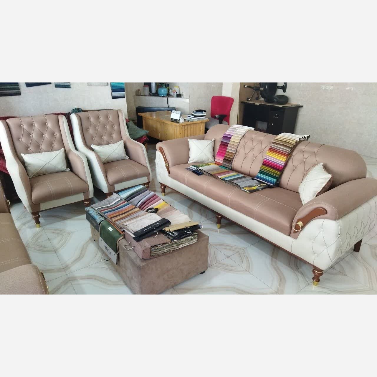 مبل و مبلمان پاریس لمسه چرخ ست 7 نفره ترکیب 1+1+2+3