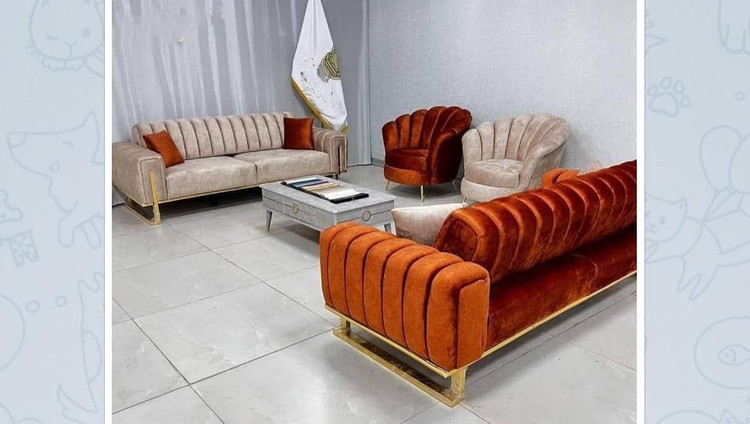مبل و مبلمان راحتی صدفی ست 8 نفره ترکیب 1+1+3+3 کار بصورت مکانیزه می باشد ( تخت شو )